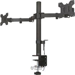 WALI Dual LCD Monitor Desk Mount Stand Fully Adjustable Fits Two Screens up t