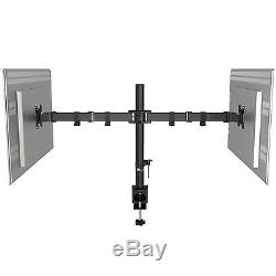 WALI Dual LCD Monitor Desk Mount Stand Fully Adjustable Fits Two Screens up t