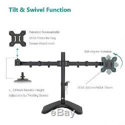 WALI Dual LCD Monitor Mount Free Standing Fully Adjustable Desk Fits Two Scre