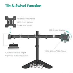 WALI Free Standing Dual LCD Monitor Fully Adjustable Desk Mount Fits Two Screens