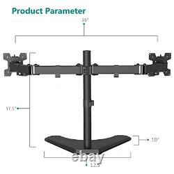 WALI Free Standing Dual LCD Monitor Fully Adjustable Desk Mount Fits Two Screens