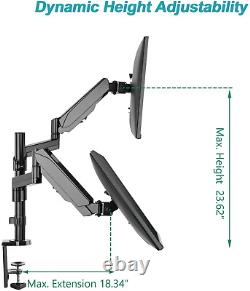 WALI Premium Dual LCD Monitor Desk Mount Fully Adjustable Gas Spring Stand for D