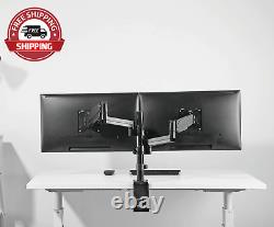 WALI Premium Dual LCD Monitor Desk Mount Fully Adjustable Gas Spring Stand for D