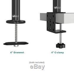 WALI Quad LCD Monitor Desk Mount Fully Adjustable Stand Fits Four Screens up