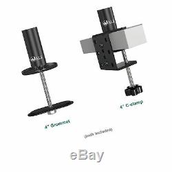 WALI Single LCD Monitor Desk Mount Fully Adjustable Stand with Extra Laptop T
