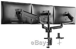 WALI Triple LCD 3 Monitor Desk Mount Fully Adjustable Gas Spring Stand 27 Inch