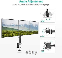 WALI Triple LCD Monitor Desk Mount Fully Adjustable Horizontal Stand Fits 3 Scre