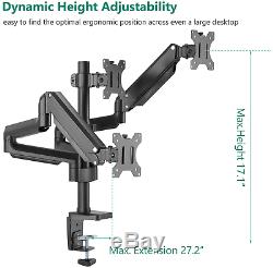 Wali Premium Triple Lcd Monitor Desk Mount Fully Adjustable Gas Spring Stand For