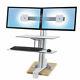 WorkFit-S Sit-Stand Workstation withWorksurface+, Dual LCD Monitors, White