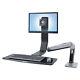 Workfit-A Sit-Stand Workstation, Lcd Ld Monitor, Polished Aluminum/black