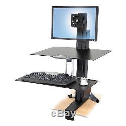 Workfit-S Sit-Stand Workstation Withworksurface, Lcd Hd Monitor, Aluminum/black